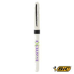 BIC® Rollerball Grip Roller, schwarze Mine, weiß/chrom