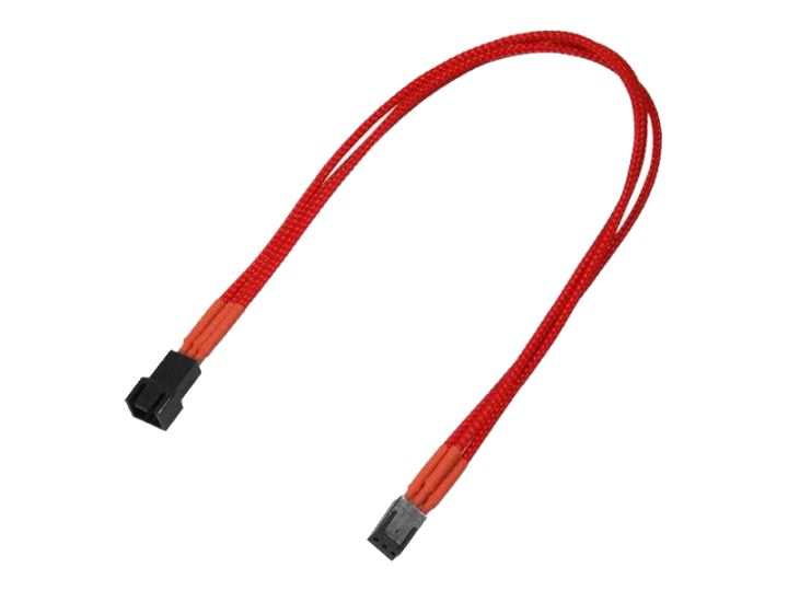 Nanoxia Kabel 3-Pin Verlängerung, 30 cm, Single, rot