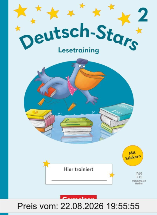 Deutsch-Stars - Lesetraining Ausgabe 2025 - 2. Schuljahr: Lesetraining - Übungsheft - Mit Lösungen und digitalen Medien