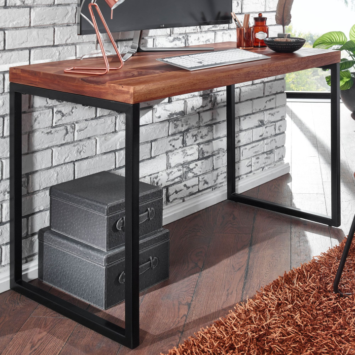 Schreibtisch FineBuy Bürotisch Massivholz 117x59x76,5 cm Computertisch Tisch