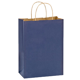 Papier-Tragetasche gerippt, 24 x 32 x 11 cm, blau