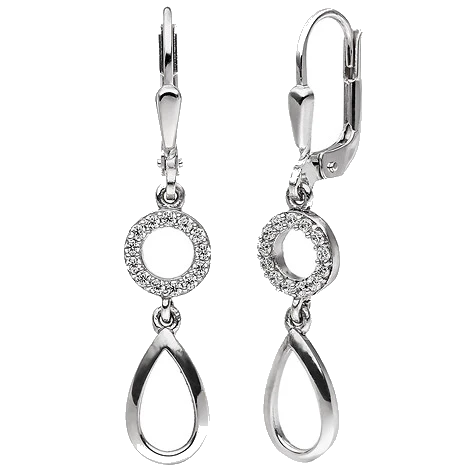 Ohrhänger 925 Sterling Silber 26 Zirkonia Ohrringe Boutons Silberohrringe