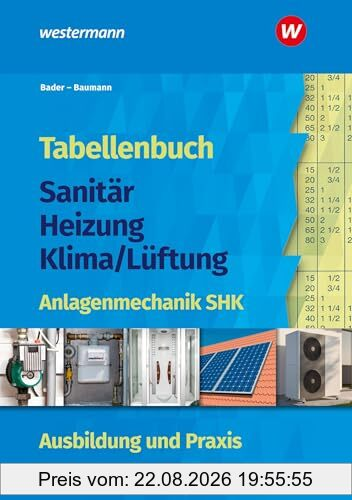 Tabellenbuch Sanitär-Heizung-Klima/Lüftung: Anlagenmechanik SHK Ausbildung und Praxis Tabellenbuch (Tabellenbuch Sanitär-Heizung- Lüftung)