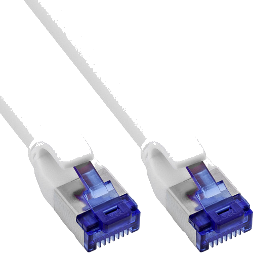 InLine® Patchkabel Slim, Cat.6A, S/FTP, TPE (LSZH) flexibel, PoE, weiß, 3m