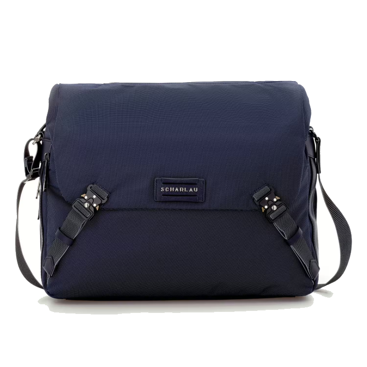 SCHARLAU First Class Air Force One, Messenger Bag mit 15,6" Laptopfach Navy Blue
