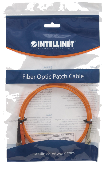 INTELLINET LWL Anschlusskabel LC/ST 3m Multimode OM2 orange