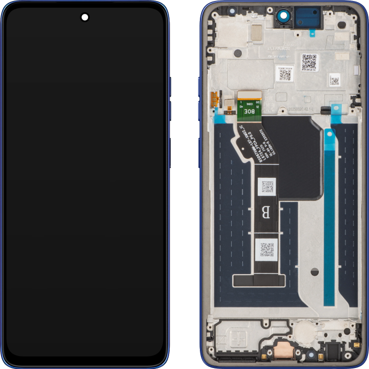 Display mit Touchscreen Motorola Moto G56, mit Rahmen, Blau (Dazzling Blue), Service Pack 5D68C30210