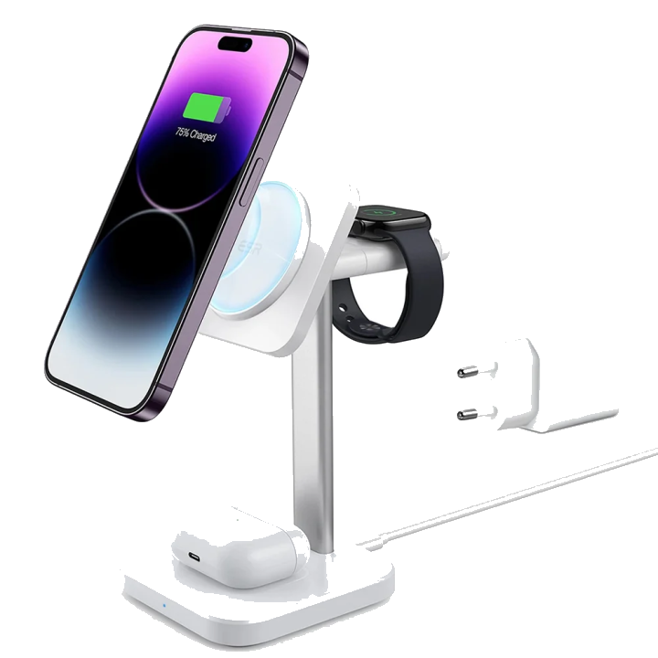 Drahtloses Netzladegerät ESR HaloLock 3in1, 15W, 1.67A, Weiß