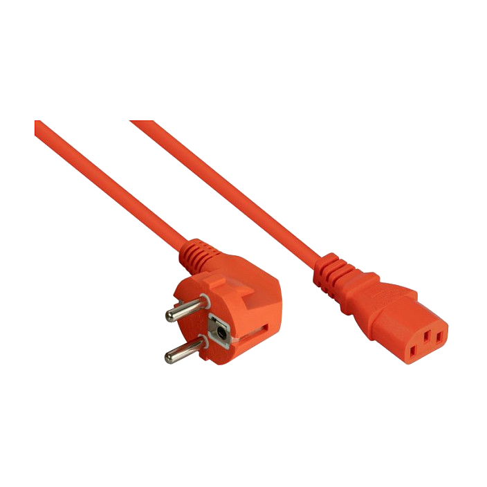 kabelmeister Schutzkontakt-St. (90° gew.)- C13 orange 0,5m