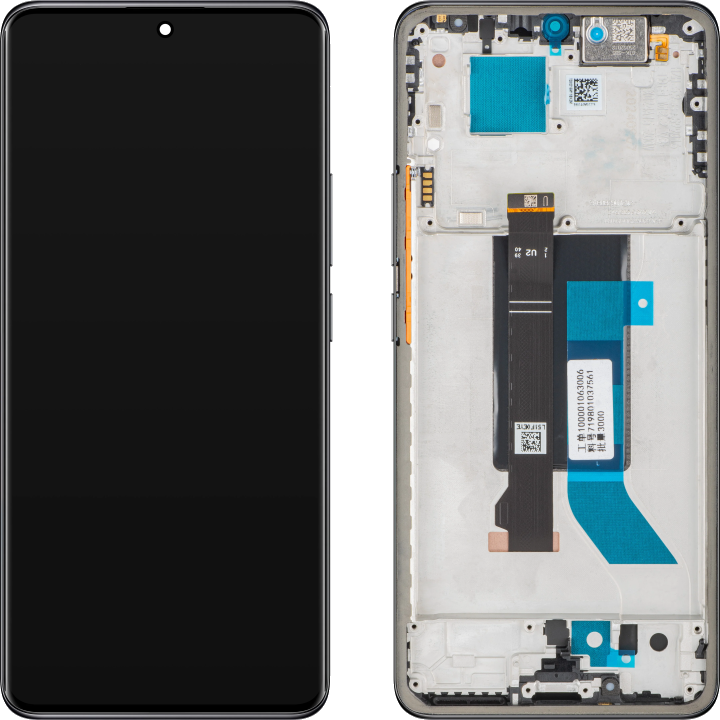 Display mit Touchscreen Xiaomi Redmi Note 14 Pro 5G, mit Rahmen, Schwarz (Midnight Black), Service Pack 56002300O1600