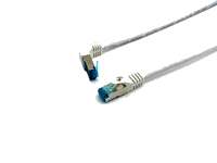 Equip Cat.6A S/FTP Patchkabel, gewinkelter zu geradem Stecker, 1.0 m, Weiß
