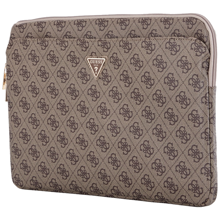 Guess 4G Triangle Logo Hülle für 14 Zoll Laptop, Braun
