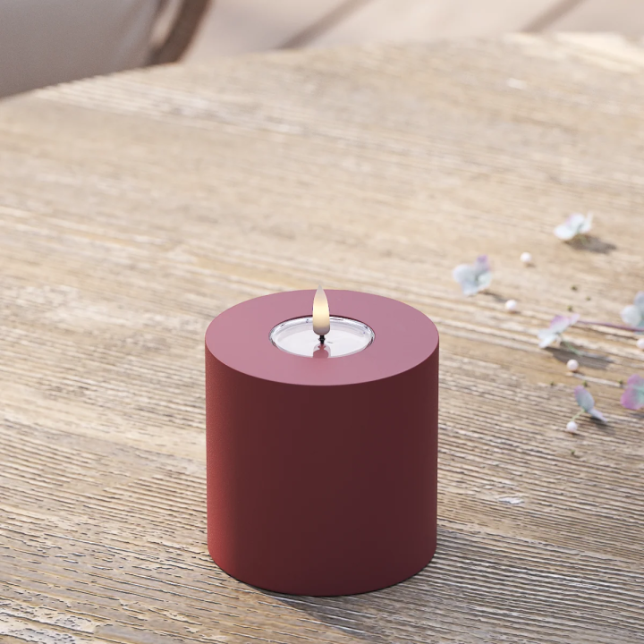 LED-Blockkerzen für den Außenbereich Ø 10 x 10 cm Bordeaux