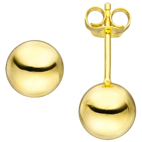 Ohrstecker Kugel 8mm 925 Sterling Silber gold vergoldet Ohrringe Kugelohrstecker