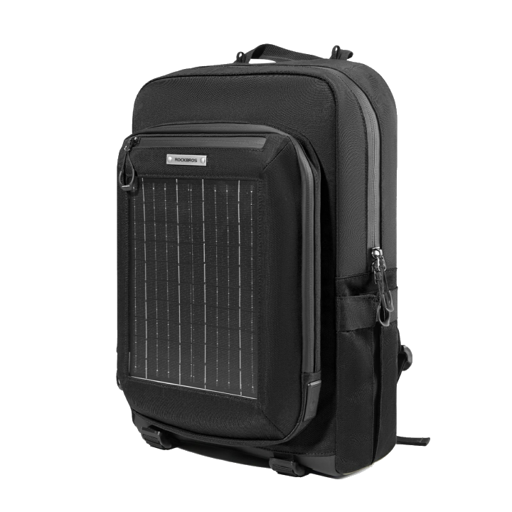 Solarrucksack Solar Rucksack 20L mit Flexiblem Abnehmbarem 10V 14W - Schwarz