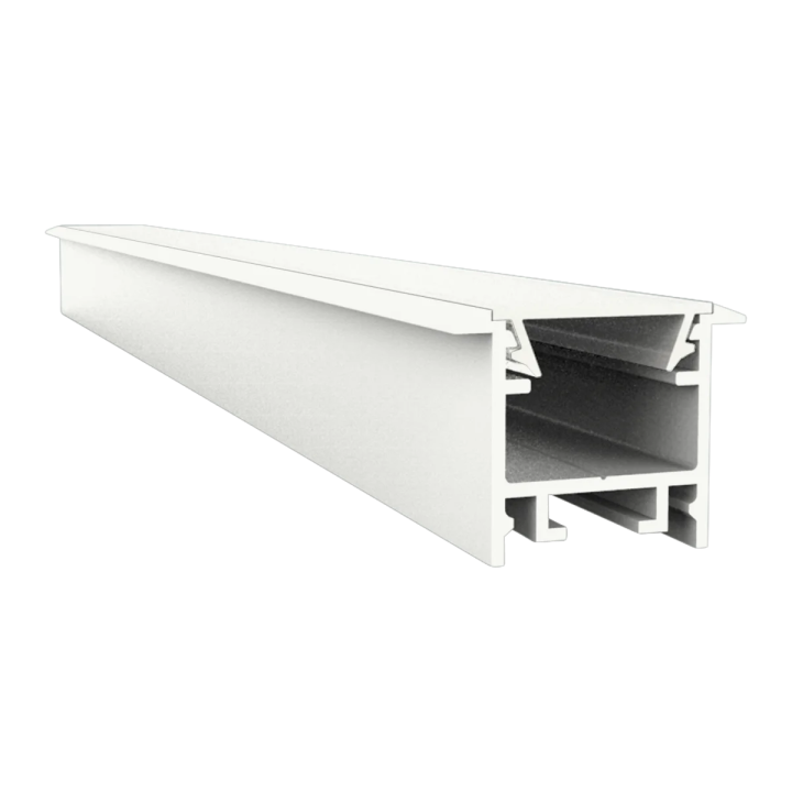 LED Aluprofil EXO-A2F_13 Einbauprofil Weiß – 2 m, schmal, mit verdeckter Kabelführung