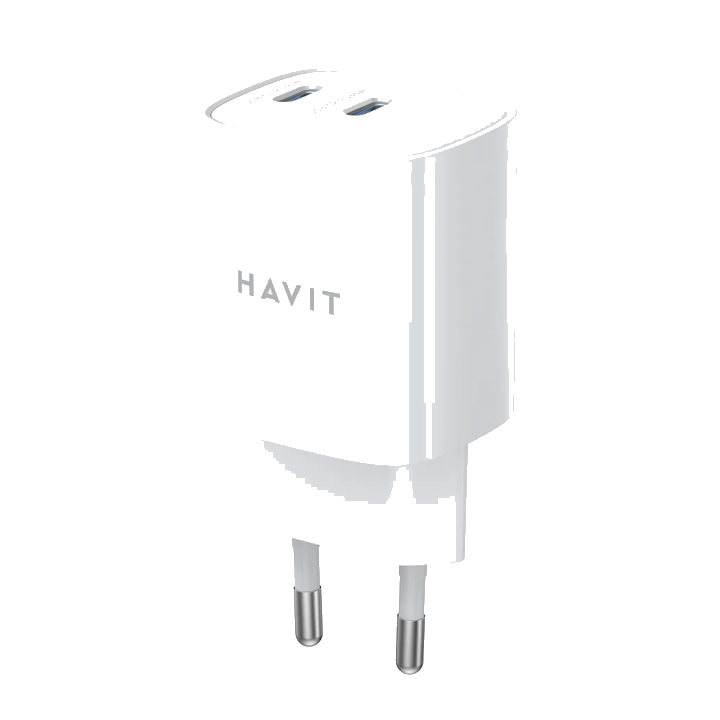 Netzladegerät HAVIT UC45W, 45W, 3A, 2 x USB-C, Weiß