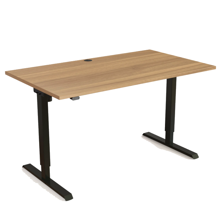 Rechteck-Schreibtisch, höhenverstellbar, T-Fuß, Höhe 68 – 119 cm, RAL 9004 Signalschwarz