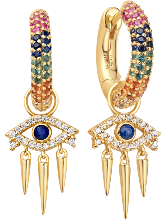 Ania Haie EST048-12 Set Creolen Rainbow Evil Eye + 1 x 2 Anhänger