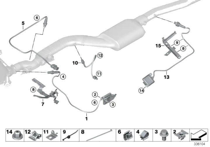 BMW Halter Kabel NOX / Sensor PM 13628570041 - Bildposition 15