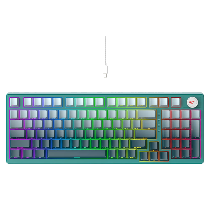 Gaming-Tastatur Wired USB HAVIT KB899L, RGB, 1,8 m, Weiß Grün