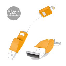 Ladekabel 2in1 ZWEINS® PLUS, Orange Crush (Pantone 137 C)