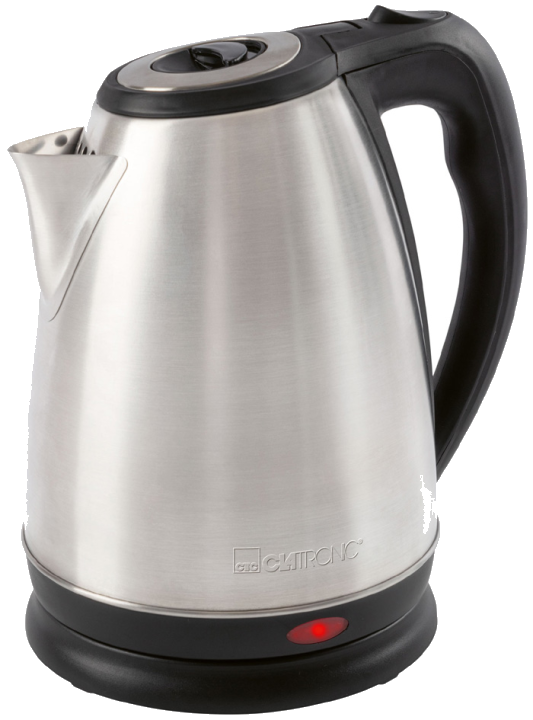 Clatronic Wasserkocher Edelstahl, 1,7 Liter | BPA frei | 2200 W | Edelstahl Wasserkocher | Station mit Kabelaufwicklung | Electric Kettle | Edelstahlgehäuse | Verdecktes Heizelement | WKS 3830