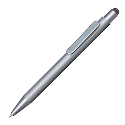 PENKO® Metall-Touchkugelschreiber Rava Soft SILVER, blaue Mine, silber