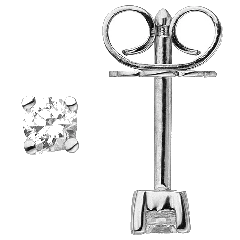 Ohrstecker 585 Gold Weißgold 2 Diamanten Brillanten 0 24 ct. Ohrringe