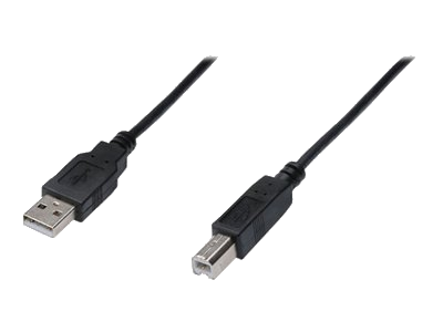 Digitus USB 2.0 Anschlusskabel, Typ A - B St/St 1.8m, USB 2.0 konform, sw