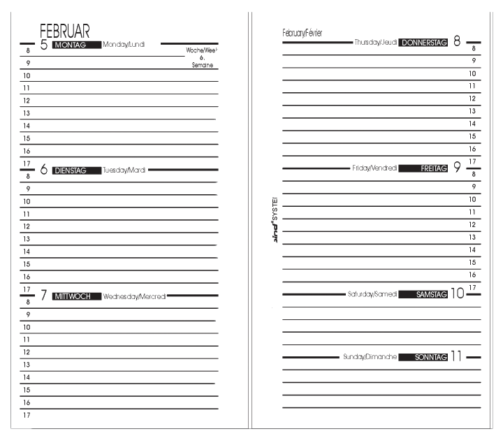 bind Ersatzkalender 2027 für Terminplaner A7 Modell 17501