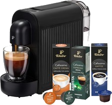 Tchibo Cafissimo NOW Kaffeemaschine Kapselmaschine inkl. 30 Kapseln schwarz