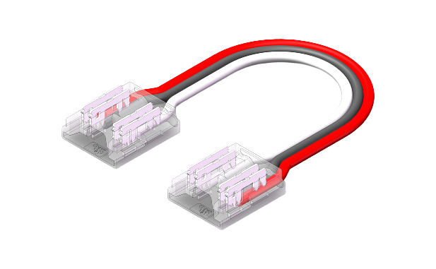 LED Strip-zu-Strip Verbinder – 3-polig, 10 mm, lötfrei mit 15 cm Verbindungskabel für CCT COB LED Streifen