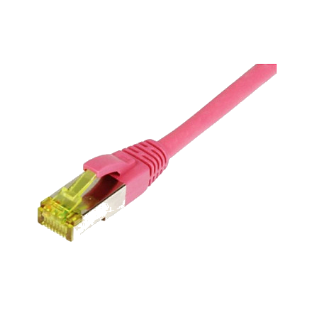 Synergy21 Patchkabel RJ45, CAT6A 500Mhz, 0,25m, magenta, S-STP(S/FTP), TPE/LSZH(Ultraflex), AWG26, mit CAT7 Rohkabel,