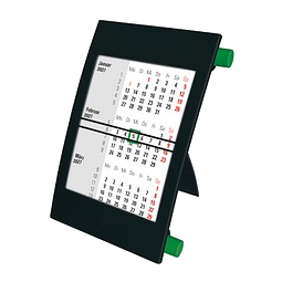 2-Jahres-Tischkalender 2027/2028, schwarz/grün