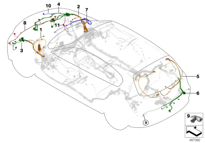 BMW Kabelsatz PDC vorne 61129236519 - Bildposition 08