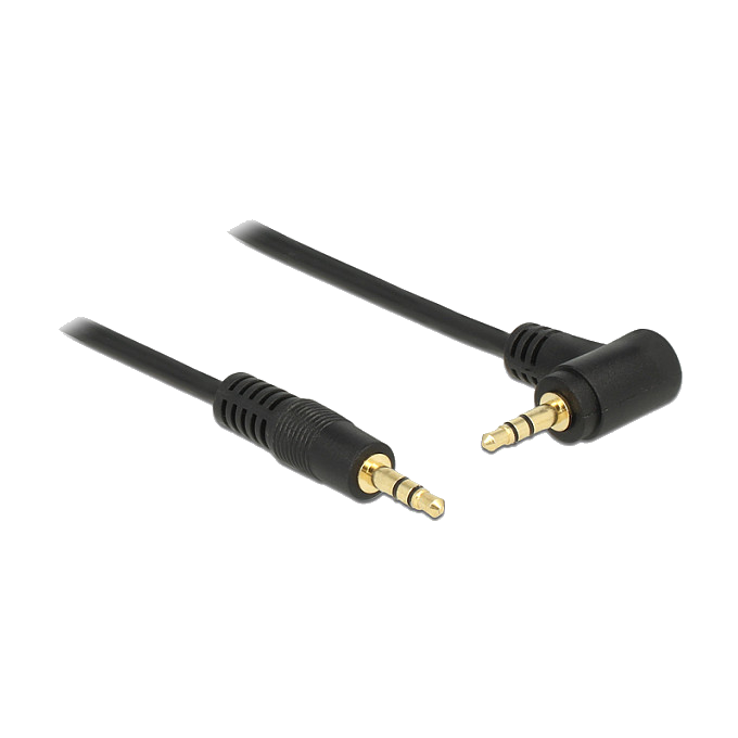 DELOCK Klinkekabel 3,5mm -> 3,5mm 90° St/St 0.50m schwarz