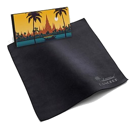 Polyclean Microfaser-Prägetuch, 30x30 cm in Faltschachtel, All-Inclusive-Paket, schwarz