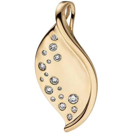 Anhänger 585 Gold Gelbgold 17 Diamanten Brillanten 0 26ct. Goldanhänger