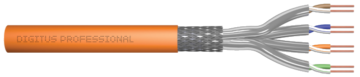 Digitus CAT 7 S/FTP Verlegekabel, 100 m, Duplex, Dca-s1a,d0,a1