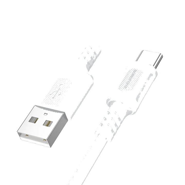 Daten- und Ladekabel USB-A - USB-C Borofone BX111 Feliz, 20W, 1m, Weiß