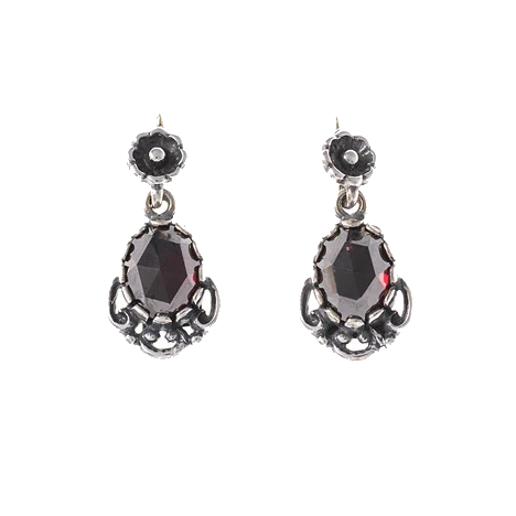 Ohrringe 925 Silber Trachtenschmuck Granat