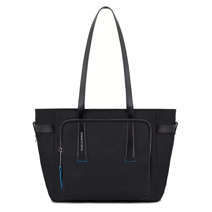 Piquadro PQ-RY Damenlaptoptasche 13" aus rezykliertem Stoff Schwarz