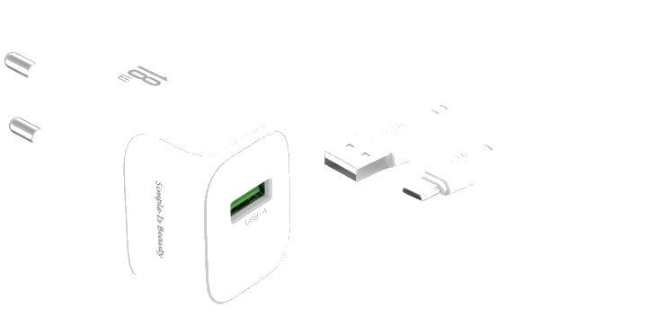 Netzladegerät mit microUSB-Kabel XO Design L135, 18W, 3A, 1 x USB-A, Weiß