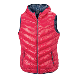 JAMES & NICHOLSON Damen Daunenweste, rot/dunkelblau, M