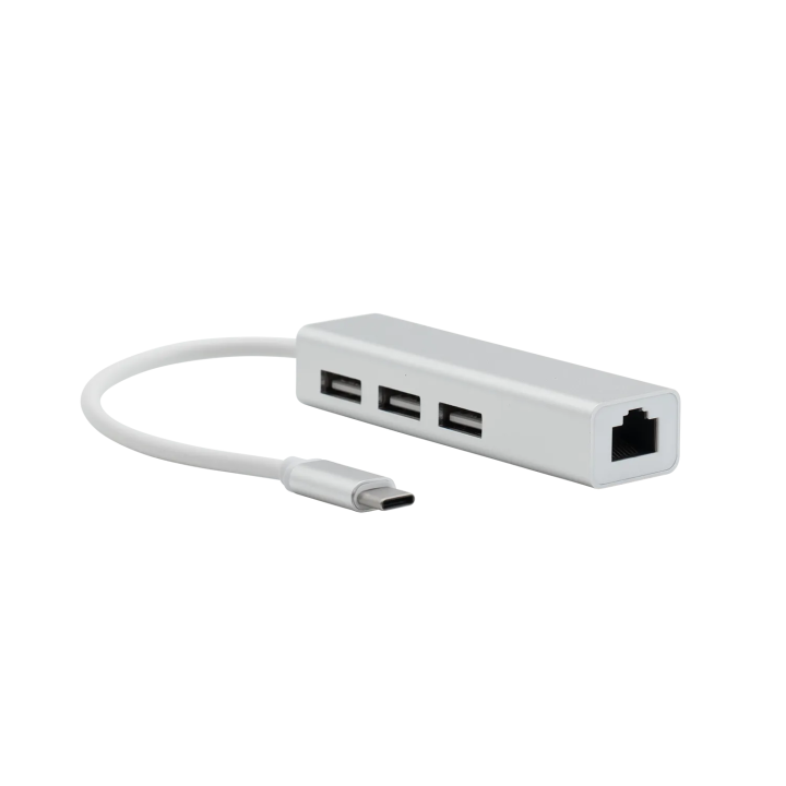 99VOLTS USB-C auf USB (3-fach) und RJ45 Ethernet Adapter