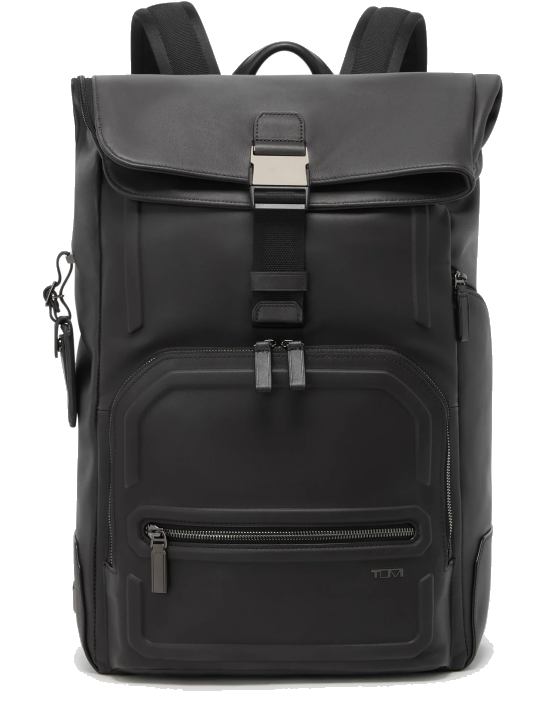 Tumi Harrison Osborn Rolltop Rucksack aus Leder Espresso Brown Bombe