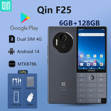 QIN F25 4G Mini Smartphone 6+128GB QWERTY Tastatur +3,54" Touchscreen Android 14