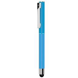 uma® Metall-Rollerball Straight, schwarze Mine, hellblau