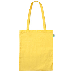 Fairtrade Baumwolltasche mit langen Henkeln, gelb